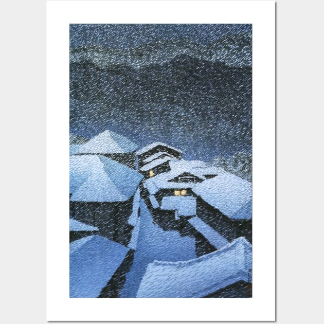 Snow storm at Shiobara Hataori by Kawase Hasui Wall Art by Takeda_Art